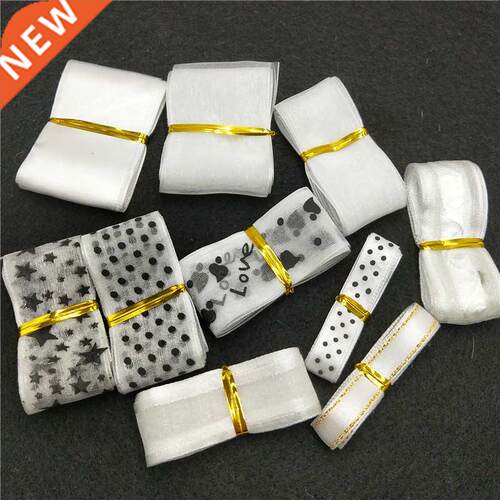 10Yards/pack Lots yles white Mix 6-40MM Width Printed