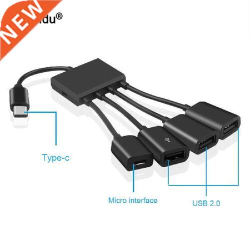 kebidu 4 USB Ports Type-C USB Power Charging Hub Cable