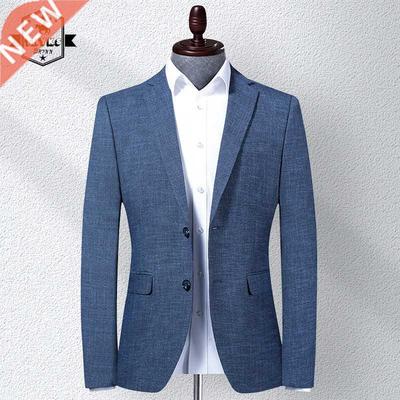 Chaqueta de traje informal para hombre, Blazer azul de gran