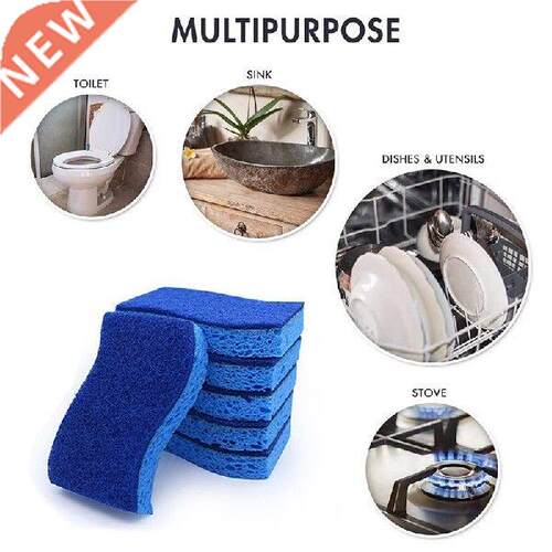 New 12 Pack Non-Scratch Cellulose Scrub Sponge Kapok Cotton