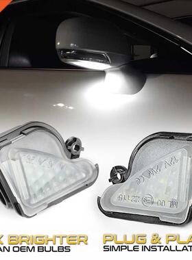 2Pcs 6000K White LED Under Side Mirror Light Puddle Lamps Fo