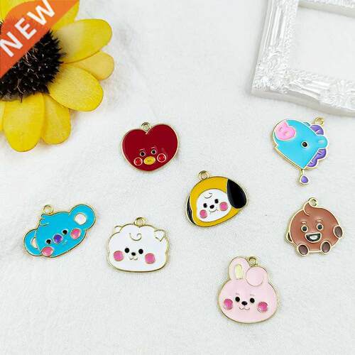 10pcs Cute Enamel Charms Bear Dog Rabbit Pendants Bunny Char