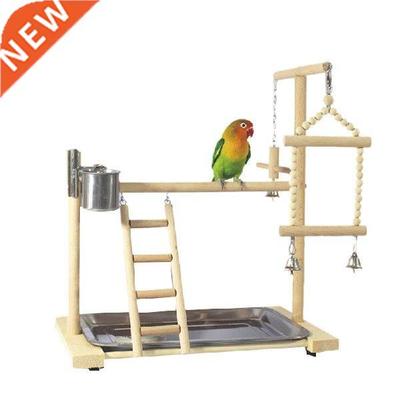 New Parrot Playstands with Cup Toys Tray Bird Swing