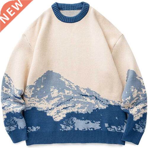 Men Hip Hop Setwer Hrjuku Sweter Vintge Jpnese Style