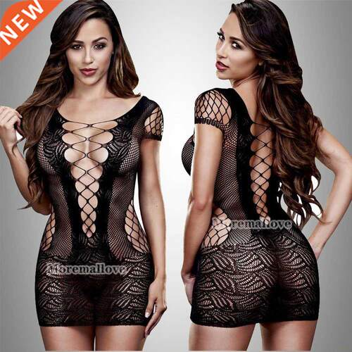 Sexi Women Fishnet Night Dress Hot Bodycon Clubwear Vestido