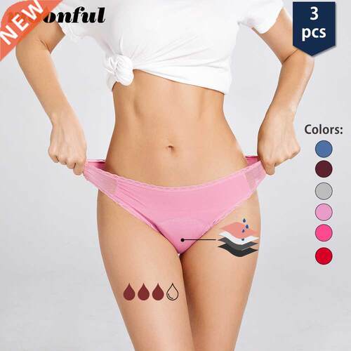 Pcs/Set Absorbent Menstrual Panties Women Bamboo Fiber Peri