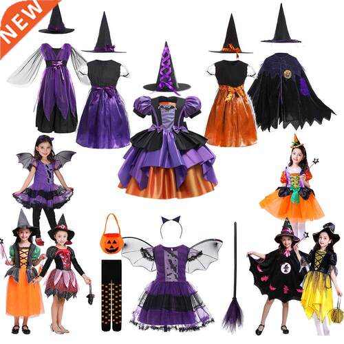 Halloween Girls Witch Dress Carnival Party Toddler Kids Bat