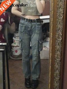 Rapcopter Vintage Jeans High Waisted Pockets Trousers aggy