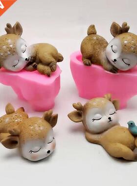 d sleeping deer silicone mold  soap gypsum resin mold ch