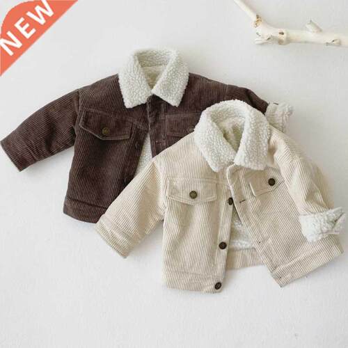 Newborn Bby Girl Boy Corduroy Jcket Infnt Toddler Child C