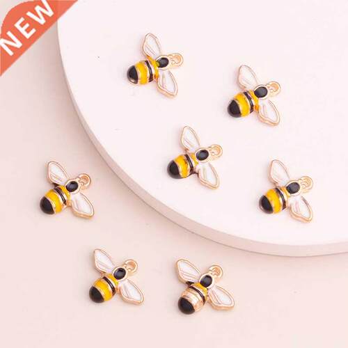 10pcs 14x13mm tiny bee enamel charm for jewelry making and c