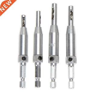 4PCS Drill Bit Punch Hole HSS Self Centering Hinge Hardware