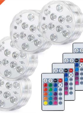 10leds RGB Submersible Light Battery Powered Underwater Nigh