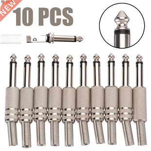 10pcs 6.35mm Mono Amplifier Plug 1/4Inch Male Mono Monaural