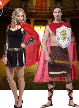 Halloween masquerade party adult Roman warriors men's and wo