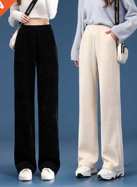 Women Warm Winter Plush Thick Pants Lambskin Cashmere Cordur