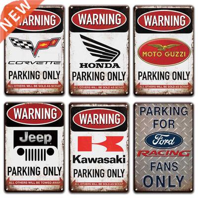 Retro Warning Parking Only Metal Poster Tin Sign Vintage Wal