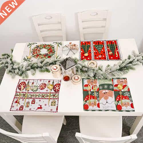 Christmas Linen Placemat Set Merry Christmas Decorations