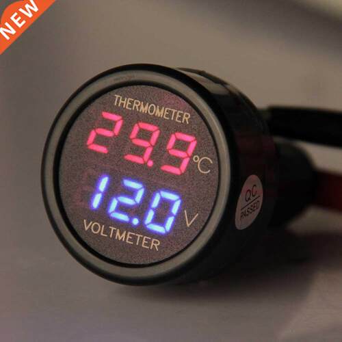 2 In 1 Red LED Car Cigarette Lighter Voltmeter Applies to 12