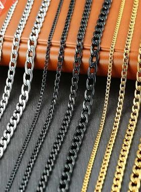 Vnox Men's Cuban Link Chain Necklace Stainless Steel Black G