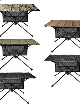 Outdoor Folding Table with Net Pocket Portable Foldable Alum