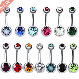 1Pc Belly Piercing Surgical Steel Crystal Belly Button Rings