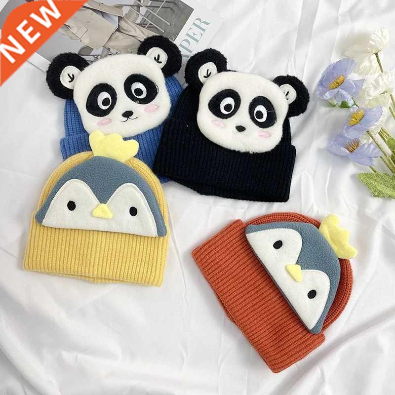 Cute Cartoon Baby Hat with Animal Face Winter Knitted Kids B