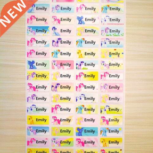 100Pcs Cute Horse Name Stickers Waterproof Personal Tags Cus