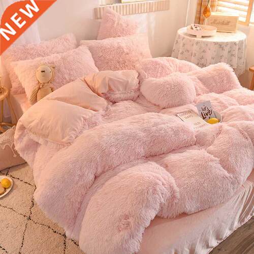 New Super warm bed plu velvet bedding set 4 pieces lamb ca