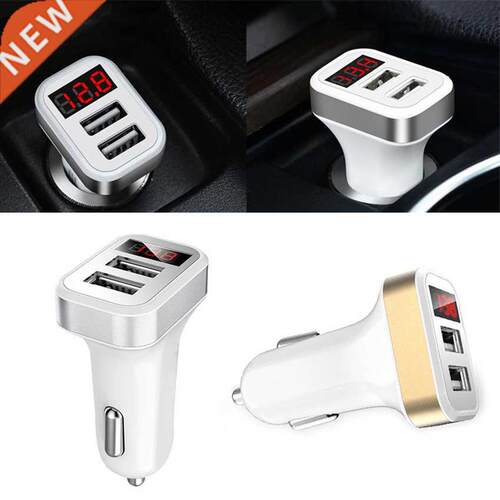 5V 2.1A+1A Car Charger For Smart Phone Dual USB Output LED D