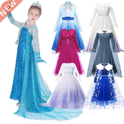 Disney Frozen Princess Dress Elsa Snow Queen Cosplay Vestido