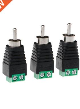 3 Pcs RCA Male Plug to AV Terminal Connector Video AV Balun