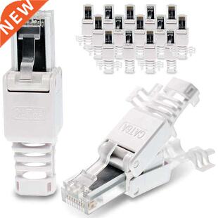 16 Pieces Network Connectors, Tool-Free CAT6A RJ45 LAN UTP C