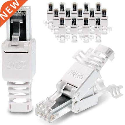 16 Pieces Network Connectors, Tool-Free CAT6A RJ45 LAN UTP C