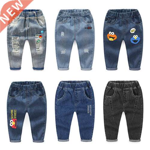 New 2022 Kids Fashion Solid Jeans Trousers Pants Boys Denim