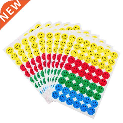 MOONBIFFY New Cute 10 eets (540pcs) Colourful Round Smile