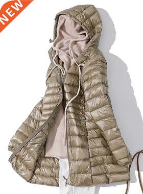 Woman Duck Down Jackets Autumn Winter Ultralight Hooded Wome