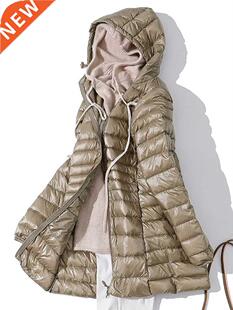 Woman Duck Down Jackets Autumn Winter Ultralight Hooded Wome