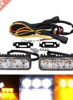 2PCS High Power 6 LED Daytime Running Light 12V Car White