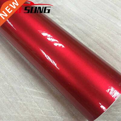 50cm*1m Premium Red Metallic Glossy Glitter Wrap Sticker