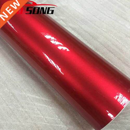 50cm*1m Premium Red Metallic Glossy Glitter Wrap Sticker