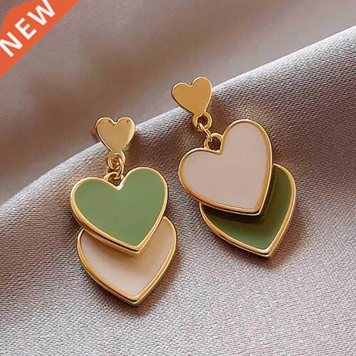 Hot rendy Cute Heart Earrings Fashion Jewelry White Green As