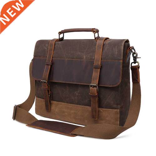 Vintage Men's Messenger Bag Horse Crazy Leather Man Sof