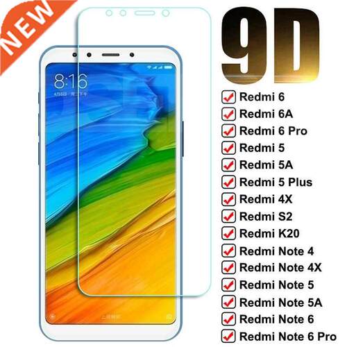 9D Protection Glass For Xiaomi Redmi 5 Plus 6 6A 5A 4X S2 Te