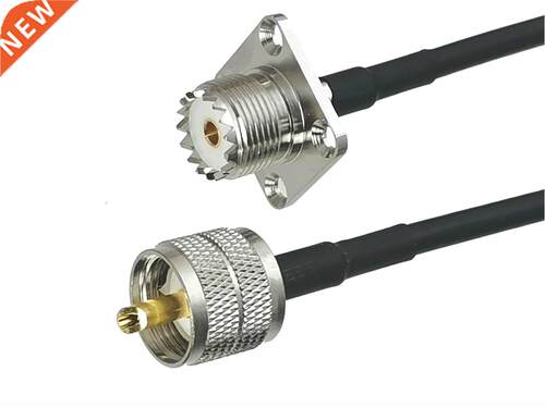 1Pcs RG58 UHF PL259 Male plug to UHF SO29 Female jack Flang