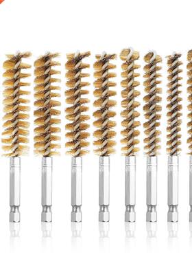 10Pcs Bore Brush Set Brass Twisted Wire Cleaning Brush Set W