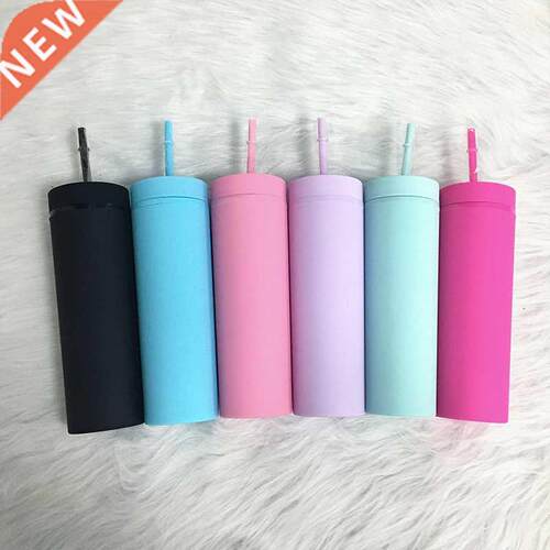 Hot Sale 16oz Acrylic Slim Skinny Tumbler Colorful Matte Wat