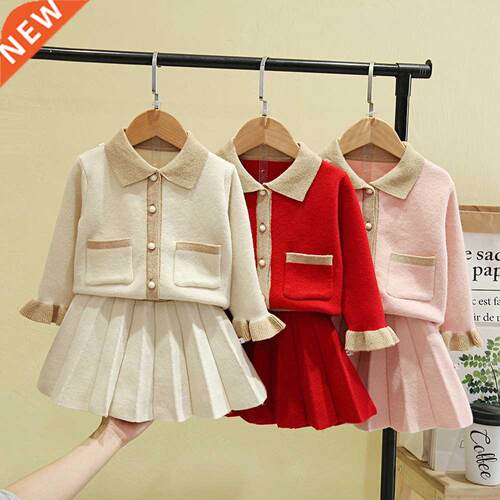 2022 Winter Girl Sweater Set Autumn Children's Fashion Cloth