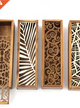 4 Styles Hollow Wooden Storage Box for Makeup Organizer Penc