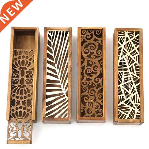 4 Styles Hollow Wooden Storage Box for Makeup Organizer Penc